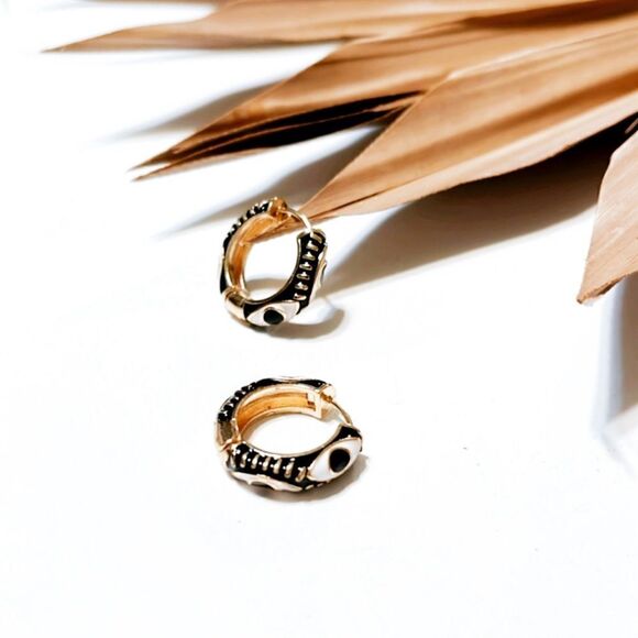 Gold evil eye hoop N352 - Picture 2 of 4